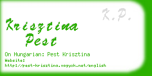 krisztina pest business card